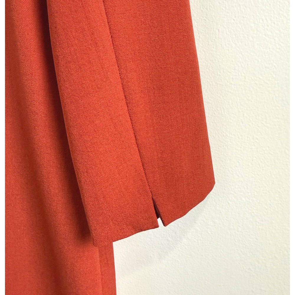 MM.LaFleur Etsuko Dress Rust Orange 3/4 Sleeve Sheath 12 Office Minimalist Work - Picture 6 of 8